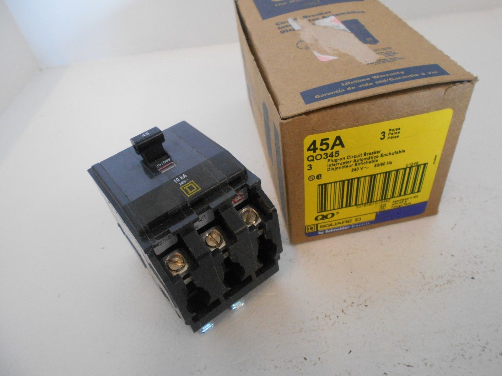 NEW SQUARE D QO345 3 POLE 45 AMP 240V BREAKER FITS QO & NQ ...